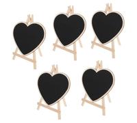 SOESFOUFU 5pezzi Mini Lavagnette in Legno da Tavolo per Messaggi Decorazioni Matrimonio e Festa Lavagna Piccola per Promemoria e Segnaposto Creativi Lavagnetta da Scrittura Riutilizzabile