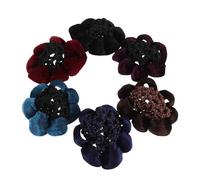 SOESFOUFU 6 pezzi Copri-chignon da balletto con fiore Coda di cavallo Elastico in maglia Rete Fermacapelli Retine Invisibili Accessori per Acconciature per Ballerine Pattinatrici Impiegate di Banca