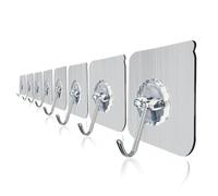 SOESFOUFU 8 Pezzi Ganci Adesivi Impermeabili Trasparenti in Pvc per Bagno e Cucina, Resistenti e Quasi Invisibili, per Decorazioni Domestiche e Appendini senza Residui
