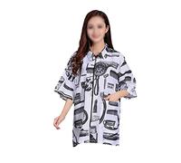 SOESFOUFU Abbigliamento per Parrucchieri Premium Uniforme con Maniche Corte Zipper e per Coloristi e Lavoratori Salone Bianco Xl
