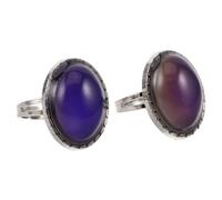 SOESFOUFU Anelli dell'Umore Vintage Regolabili Pietra Ovale Antica Anelli Impilabili per Donna Uso Quotidiano e Occasioni Speciali