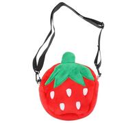 SOESFOUFU Borsa a Tracolla Fragola Peluche Rossa in Velour per Ragazze | Forma Frutto, Design Cartoon Creativo, Uso a Spalla e Crossbody Colore Casuale