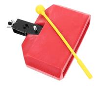 SOESFOUFU Campanaccio per Percussioni in Plastica e Metallo Rosso Suono Nitido e Acuto Accessorio Portatile per Supporto Cow Bell e Percussioni Contemporanee