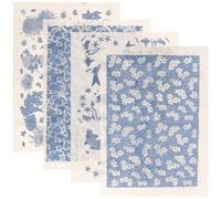 SOESFOUFU Carta da Trasferimento per Ceramica 4 Fogli Set, Decalcomanie sotto Smalto ad Alta Temperatura, Resistente e Pratica per Artigianato Ceramico e Decorazioni Fai-da-Te
