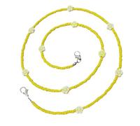 SOESFOUFU Catena per Occhiali Perline Stile Boho Gialla | Cordino Multiuso, Sgancio Rapido della Maschera, per Uomo e Donna, Accessorio Moda Perline