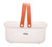 SOESFOUFU Cesto Portaoggetti Bagno Grande Capacità con Manico Organizer Portatile per Accessori da Toilette e Cosmetici Contenitore Salvaspazio per Doccia e Viaggio Bianco Elegante