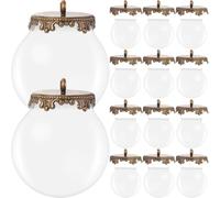 SOESFOUFU Ciondoli per Gioielli Sfere Trasparenti 10 Set Base Riempibile per Lavoretti Creativi e Mini Bottigliette di Vetro per Liquori Fatti in Casa