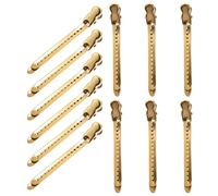 SOESFOUFU Clip Professionali Becco d'Anatra in Acciaio Inossidabile Oro 9,5 CM 12 Pezzi per Colorazione Chioma e Utilizzo Domestico