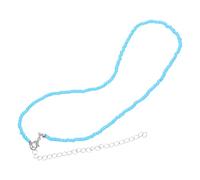 SOESFOUFU Collana Creativa da Donna Perline Blu Singolo Strato, Adatta per Eventi Estivi, Feste in Spiaggia e Serate tra Amiche, Gioielli Casual per Vacanze