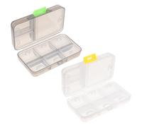 SOESFOUFU Contenitore Medicinali 2 Pezzi in Plastica Divisori Separati, Organizer Portapillole Tascabile per Casa e Viaggi, Design Leggero e Pratico Colore Casuale