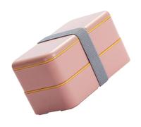 SOESFOUFU Contenitore Porta Pranzo Giapponese 1.2l in Pp+pe Doppio Scomparto Separato senza Odore, Lunchbox Portatile Rosa per Scuola e Ufficio