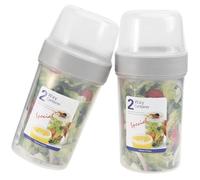 SOESFOUFU Contenitori per Alimenti Doppio Strato in Plastica 2 Pezzi, Scatole per Pranzo Portatili, Grande Capacità, Design Delicato, per Conservare Frutta e Pasti