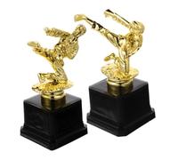 SOESFOUFU Coppa Taekwondo Oro in Plastica 2 Pezzi per Premi e Gare | Aspetto Realistico, Colore Brillante, per Cerimonia e Contest, Confezione da 2