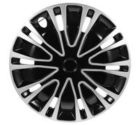 SOESFOUFU Copricerchio Coprimozzi per Veicoli da 15 Pollici Colore Argento Nero in Materiale Robusto per Uso Quotidiano e Protezione Ruote