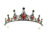 SOESFOUFU Corona Barocca Nera Cristallo, Accessorio Chioma per Feste di Halloween e Cerimonie Nuziali, Stile Artigianale Unico