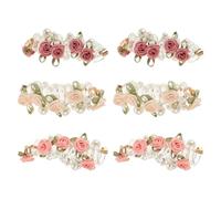 SOESFOUFU Elastici per Chioma a Spirale Telefonica Multicolore Fiori di Perle, Set da 6 Pezzi Morbidi e Resistenti, Accessori per Chioma Coda di Cavallo per Bambine e Donne, Adatti per