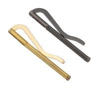 SOESFOUFU Fermasoldi a Molla Bifold in Ferro 75mm Set da 2 Pezzi Oro e Nero, Morsetto Portafoglio Bifold Resistente alla Corrosione per Contanti, Accessori Uomo per Portafogli in Pelle,