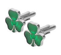 SOESFOUFU Gemelli da Camicia Uomo 2 Pezzi Trifoglio Verde in Lega Design Elegante e Raffinato, Facile da Indossare, per Matrimoni e San Patrizio