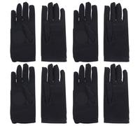 SOESFOUFU Guanti da Galateo Maschili in Spandex Nero, 4 Paia, Elasticizzati, Riutilizzabili e Facili da Pulire, per Lavori Industriali e Manuali Indoor