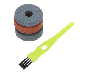 SOESFOUFU Kit 4pezzi Accessori Smerigliatrice Ruote di Levigatura in Plastico e Pietra D'acciaio Fine per Affilatore Coltelli e Affila Lame Praticabile Colore Casuale