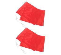 SOESFOUFU Kit Arbitro Calcio Dimensioni 50x39cm Resistenti allo Sfilacciamento 4 Pezzi Bandiere Rosse in Poliestere per Partite e Allenamenti Sul Campo da Calcio