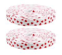 SOESFOUFU Nastro San in Poliestere Rosso, 2 Pezzi da 9,84 Yard per Decorazioni Romantiche, Fai da Te e Confezioni Regalo a Tema Festa di San