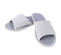 SOESFOUFU Pantofole Antiscivolo Da Interno in Tessuto Per Quattro Stagioni Suola Spessa Effetto Righe Sottili Per Casa, Traspiranti e Leggere, Misura 41-42