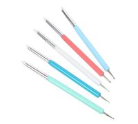 SOESFOUFU Pennello per Nail Art a Due Teste in Silicone e Acrilico per Disegni Puntinati Strumento Facile da Usare Set 5 Pezzi su Unghie Finte e Naturali, per Uso in Salone