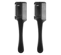 SOESFOUFU Pettine Rasoio Doppio Taglio Chioma 2 Pezzi Nero Lama di Sicurezza per Sfoltire e Modellare Chioma Fini e Spessi Strumento Fai da Te per Styling a Casa