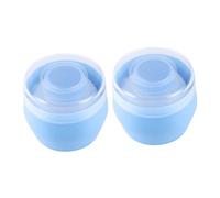 SOESFOUFU Piumino Talco per 2 Pezzi con Scatola Porta Puff, Soffice in Pp e Pelliccia, Applicazione Uniforme della Polvere, Non Si Deforma, per Cura del Corpo