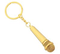 SOESFOUFU Portachiavi Microfono Giocattolo Oro per Karaoke e Musica Accessorio Divertente per Chi Ama Cantare Regalo per Eventi Speciali