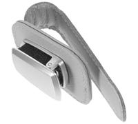 SOESFOUFU Portaocchiali Auto in Cuoio Beige, Clip per Aletta Parasole, Piccolo Formato, Installazione Semplice, Non Graffia gli Occhiali, Fissaggio Saldo