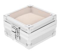 SOESFOUFU Scatola Coperchio Trasparente in Acciaio Inossidabile Porta Orologi Singolo Argento Custodia Elegante e Resistente per Protezione da Acqua e Urti, per Casa e Regalo