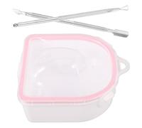 SOESFOUFU Set 1 Ciotola per Unghie per Ammollo Manicure Contenitore Doppio in Acciaio Inossidabile e Plastico per Trattamento e Rimozione Unghie Artificiale