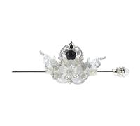 SOESFOUFU Set 2 Pezzi Accessori per Chioma Hanfu in Lega Argento, Forcina e Tiara Stile Cinese Antico, Decorazione Leggera per Feste e Festival Colore Casuale