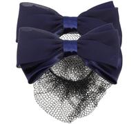 SOESFOUFU Set 2 Pezzi Copri Chignon Fiocco Fermaglio per Chioma da Donna Rete per Chignon da Infermiera Accessori Professionali per Hostess e Cameriere