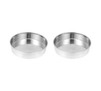 SOESFOUFU Set 2 Piatti in Acciaio Inossidabile per Cucina, Piatti Rotondi Multiuso per Torte e Noodles Freddi Superficie Liscia e Design Elegante per Uso Quotidiano
