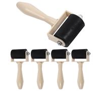 SOESFOUFU Set 5 Pezzi Rulli per Stampa in Gomma Nero, Facili da Pulire per Pittura e Tecniche di Printmaking