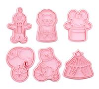 SOESFOUFU Set di 6 Forme Biscotti in Plastica Rosa Superficie Liscia, Facili da Usare, la Casa e Pasticceria Professionale