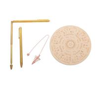 SOESFOUFU Set di Bacchette da Rabdomanzia in Rame Oro con Pendolo | 2 Aste Telescopiche, Tappetino Incluso, Design Portatile per Casa e Viaggio