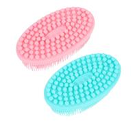 SOESFOUFU Spazzola da Bagno per Stimolare lo Sviluppo Tattile per Bambini in Silicone 2 Pezzi e Scrubber Corpo Design Doppia Faccia, Massaggiatore Sensoriale
