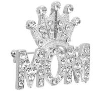 SOESFOUFU Spilla a forma di corona per la mamma - Spilla da bavero con strass scintillanti - Regalo per la festa della mamma - unica per decorare abiti