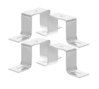 SOESFOUFU Staffa a U in Acciaio Inox 4 Pezzi per Guida Cremagliera, Supporto Stabile per Tubi e Montaggio Travi Letto, Accessorio Multiuso per Installazioni Elettriche in Casa e Ufficio