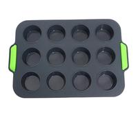 SOESFOUFU Stampo Tondo in Silicone per 12 Mini Dolci, Sformatura Facile | Brownie Bites e Crostatine, Uso Domestico e Forno, Flessibile, Adatto a Pasticceri