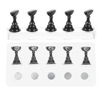 SOESFOUFU Supporto per Unghie Finte in Acrilico Nero Magneti, Set da 2 Pezzi per Esercitazioni e Display Nail Art, per Principianti e Saloni Professionali