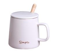 SOESFOUFU Tazza da Caffè in Ceramica Bianca da 500ml Superficie Liscia e Manico Confortevole Stile Giapponese per Housewarming
