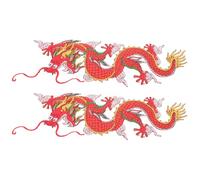 SOESFOUFU Toppe per Giubbotti e Borse a Forma di Drago Rosso, 2 Pezzi Decorativo ed Elegante per Applicazioni Pratiche e Creative