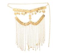 SOESFOUFU Velo per il viso - Velo con paillettes e gioielli - Maschera con nappe per cosplay - Accessori per danzatrice del ventre, maschere per feste in maschera per donne, cosplay