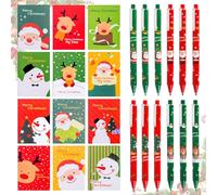 SOETDERT 24 penne a sfera di Natale e mini blocco note, penne a sfera di Natale, piccole cose per bambini, regalo di Natale