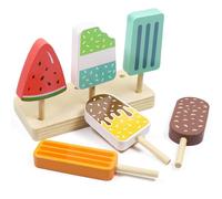 SOETDERT Gelateria in Legno per Bambini, Giocattolo per Gelato sul Gambo, Accessori per la Cucina, Giochi di Ruolo per Bambini, Ragazzi 3, 4, 5, 6 Anni